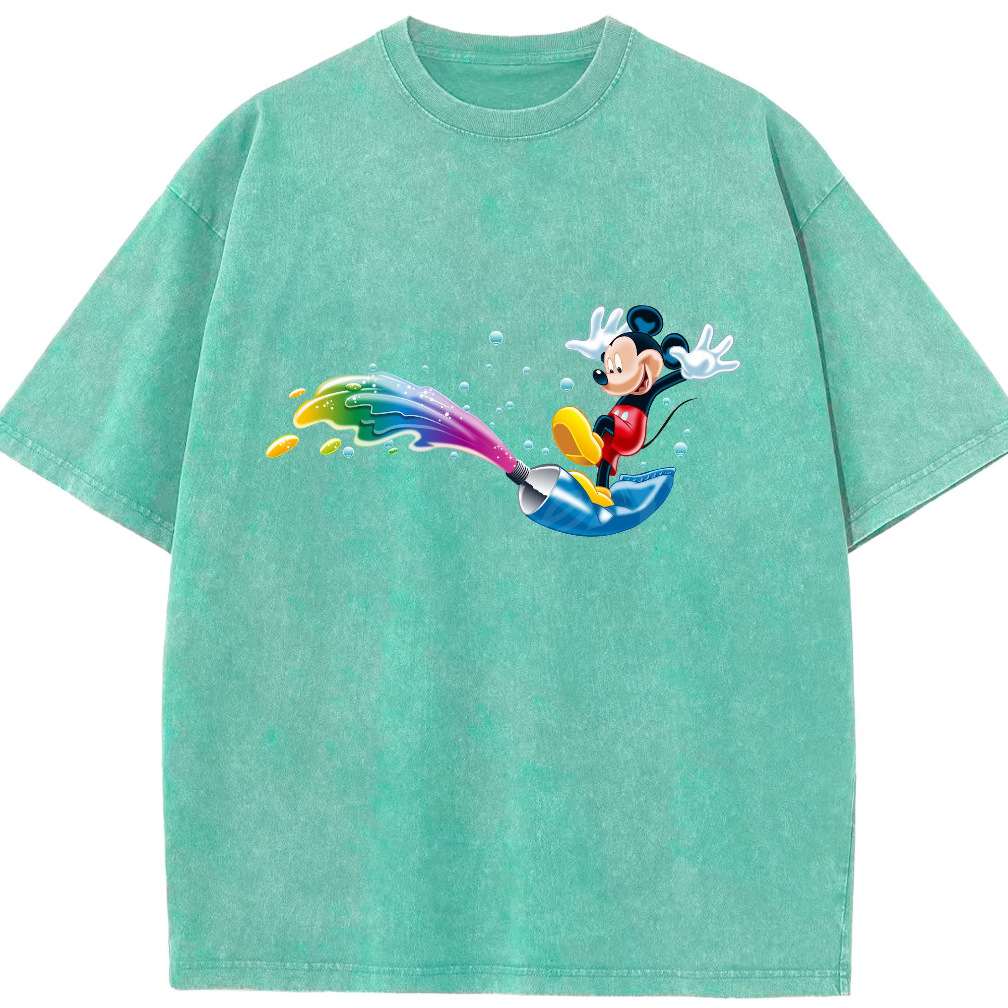 （画像用） ミッキーマウス Mickey Mouse 綿100% ヴィンテージ風 半袖Tシャツ（フロントプリント）